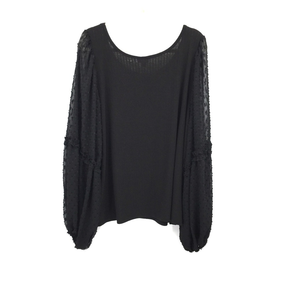 Torrid ribbed top sheer puff balloon sleeve whimsigoth top‎ stetch coquette 4 4X - Picture 9 of 12
